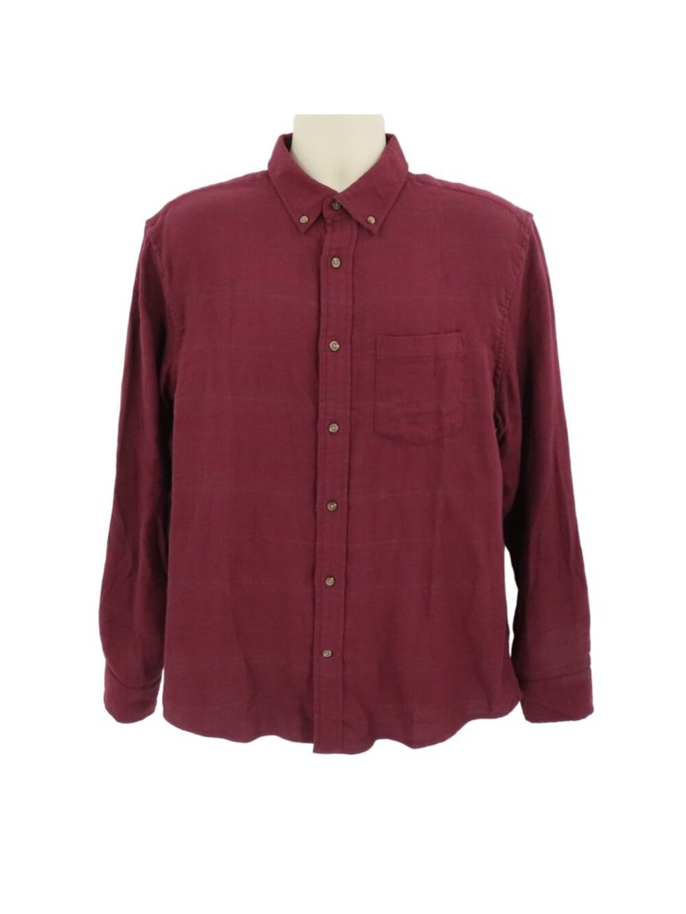 Banana Republic Mens Large Standard Fit Red Wine Collar Button Front Shirt NEW